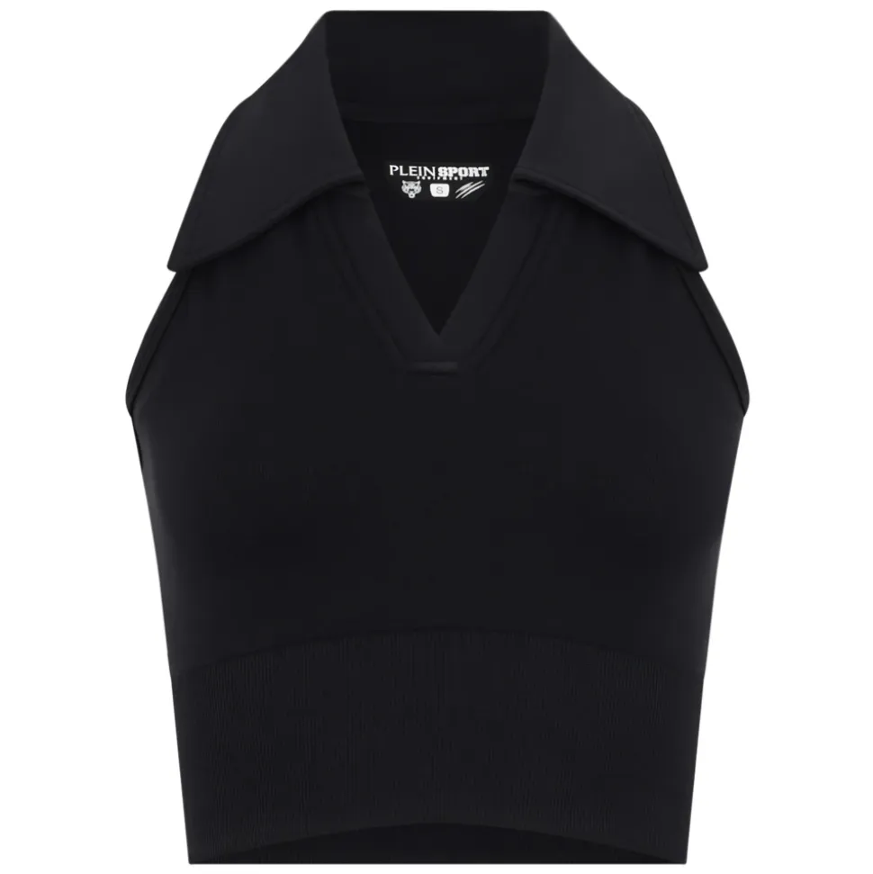 Polo Neck Cropped Top
