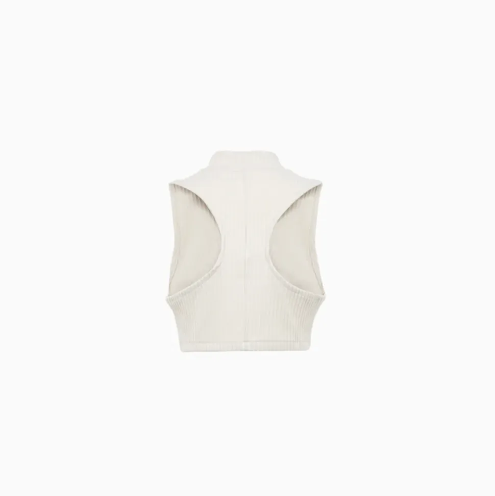 Prążkowany Top Bez Rękawów Racerback