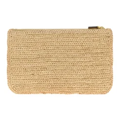 Raffia VLogo Signature Clutch