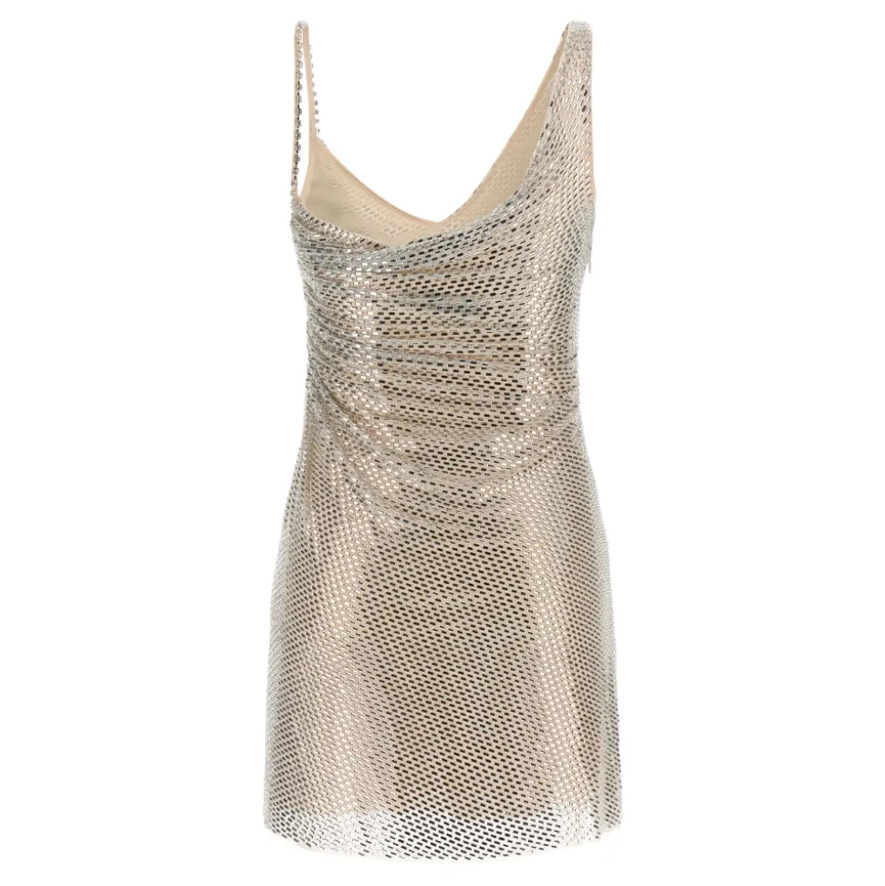 Rhinestone Draped Mini Dress