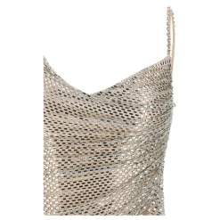 Rhinestone Draped Mini Dress