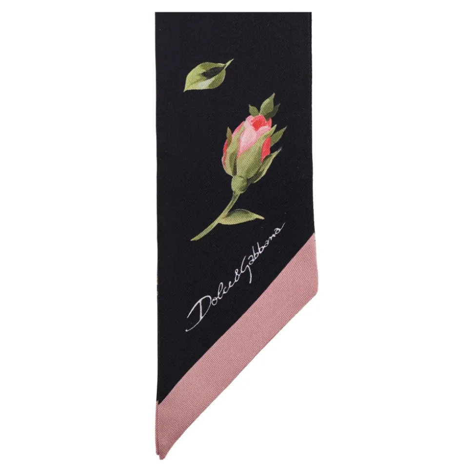 Rose Bouquet-Print Silk Twill Bandeau