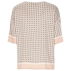 Różowy Sweter Geometria Wełna Wiskoza
