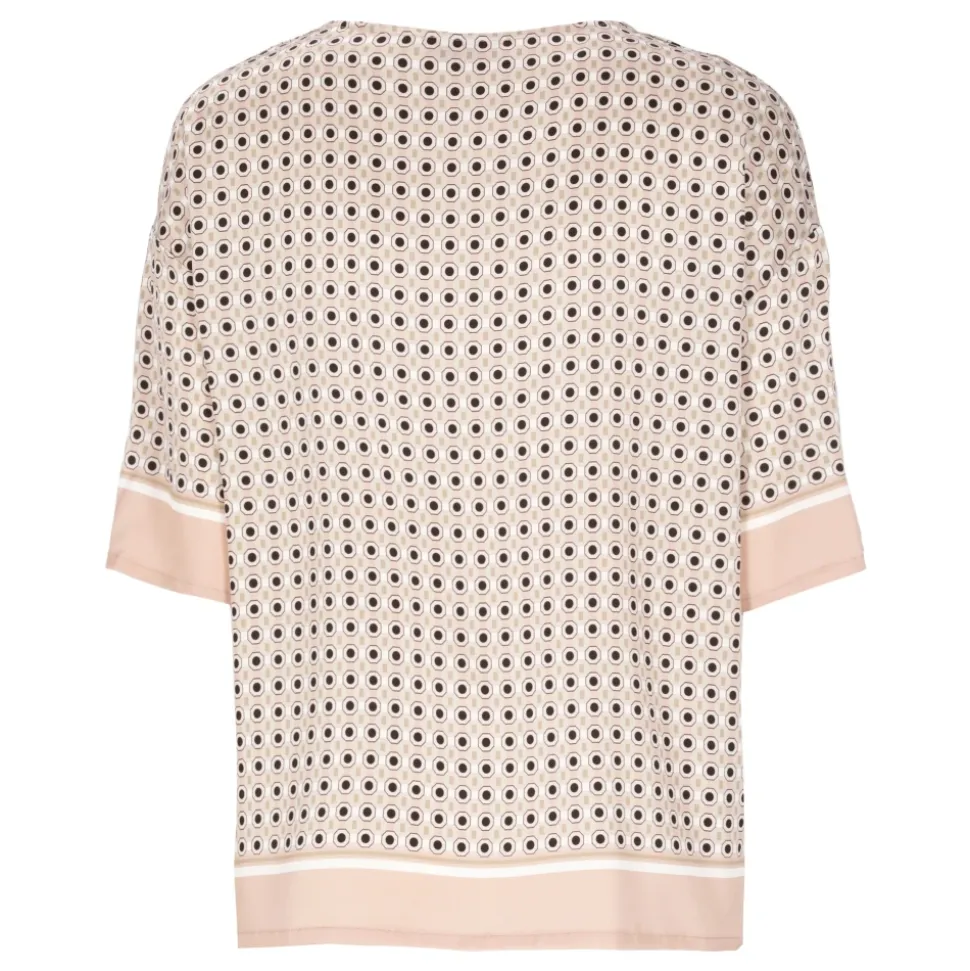 Różowy Sweter Geometria Wełna Wiskoza