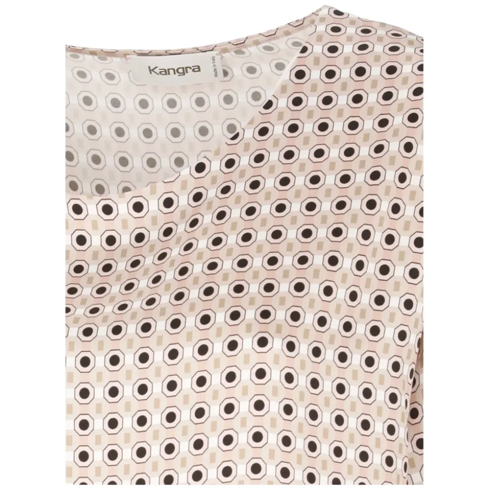 Różowy Sweter Geometria Wełna Wiskoza