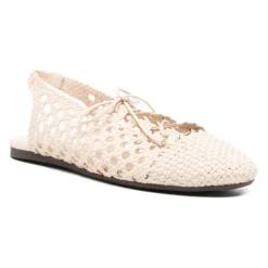 Sardana Sznurowane Tkaninowe Czółenka Slingback