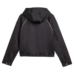 Satinowa bluza z kapturem w kolorze czarnym