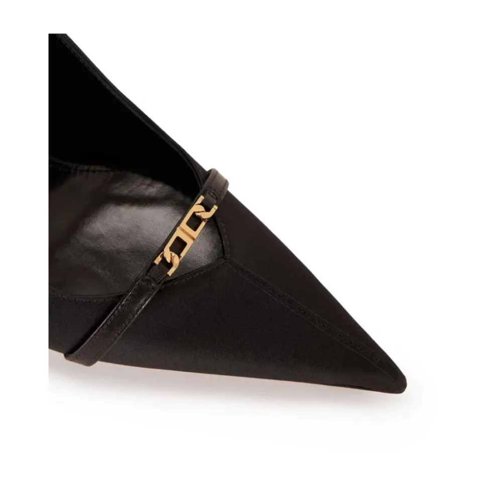 Satinowe Czółenka Slingback