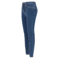 Skinny Jeans z Detalem Logo