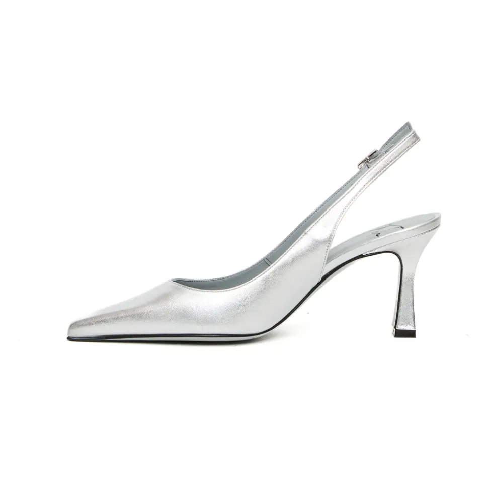 Skórzane czółenka Slingback Frans