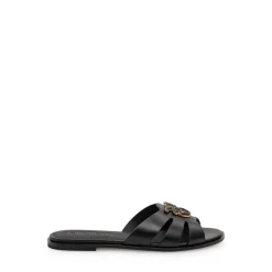 Skórzane wsuwane sandały z logo Love Birds