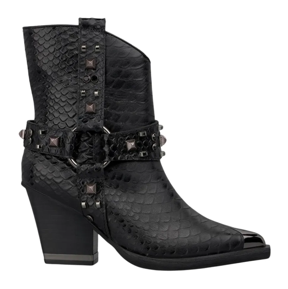 Studded bootie z metalicznym detalem