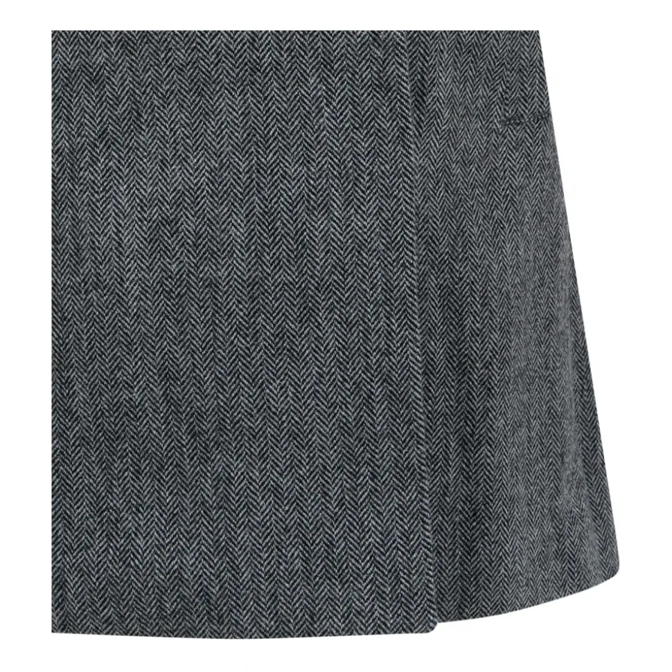 Sukienka mini z kołnierzykiem w jodełkę