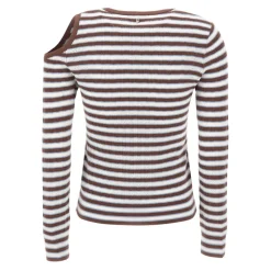 Sweter w paski z wycięciem