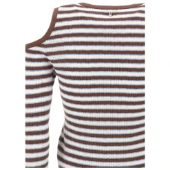 Sweter w paski z wycięciem