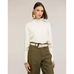 Sweter z dzianiny płaskiej o kroju oversize
