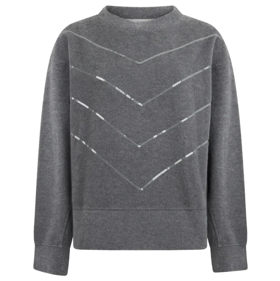 Sweter z okrągłym dekoltem zdobiony cekinami