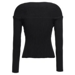 Sweter z Prążkowanej Mieszanki Wiskozy 06