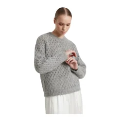 Sweter z siateczki z alpaki i wełny merino