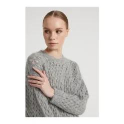 Sweter z siateczki z alpaki i wełny merino