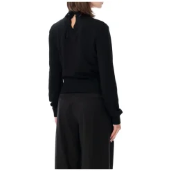 Sweter z wiązaniem z taśmy gros-grain