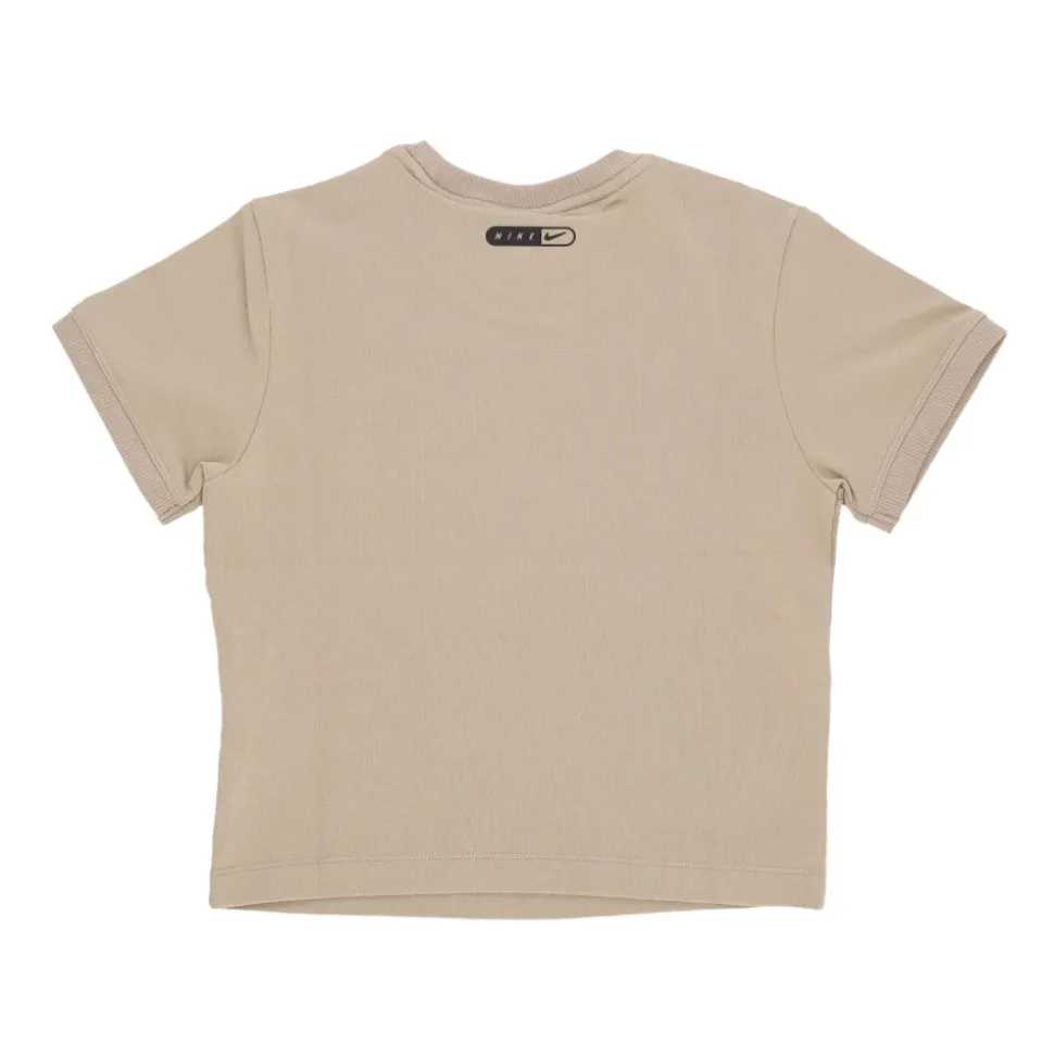 Swoosh Logo Cropped T-Shirt Khaki