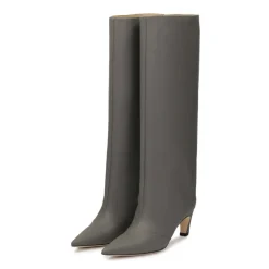 Szare kotka na obcasie buty