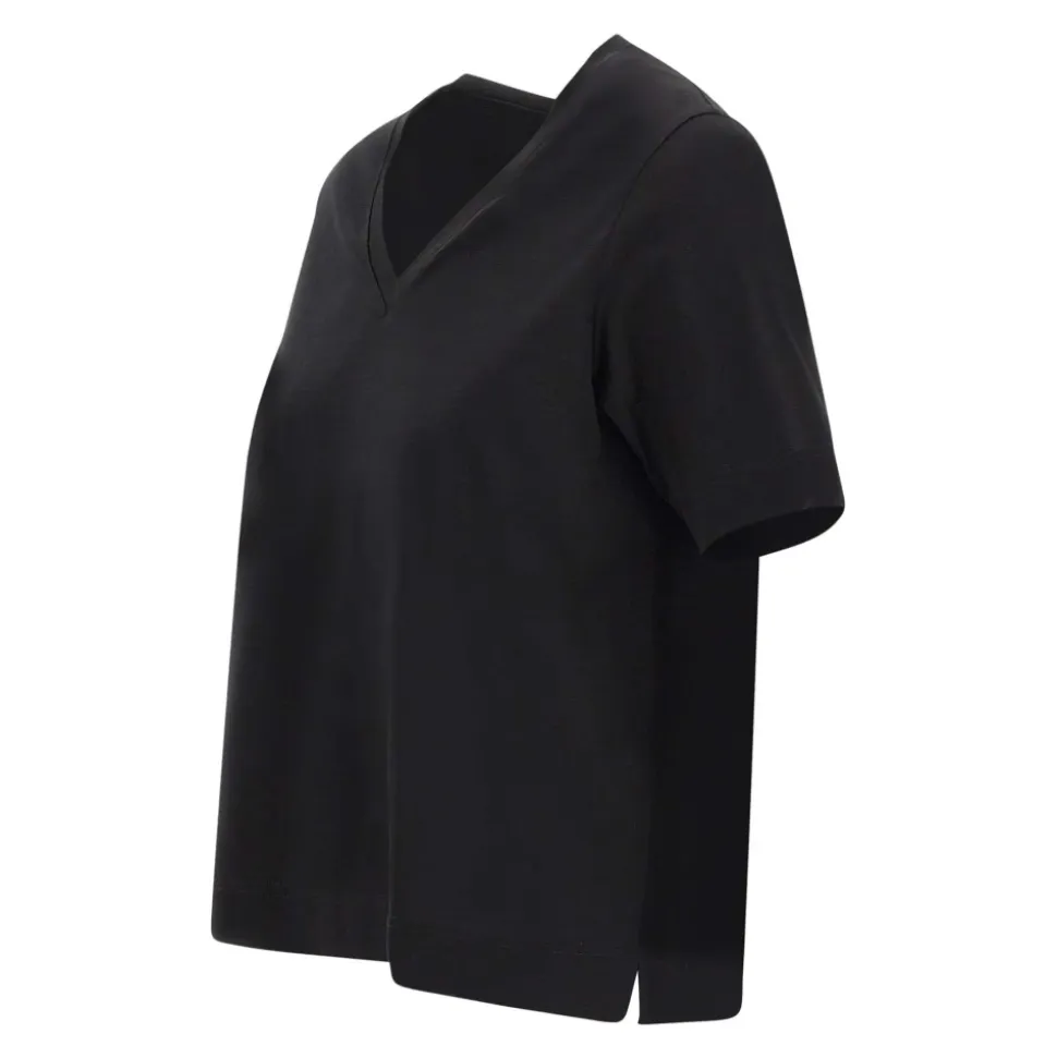 Szeroki T-shirt z dekoltem V