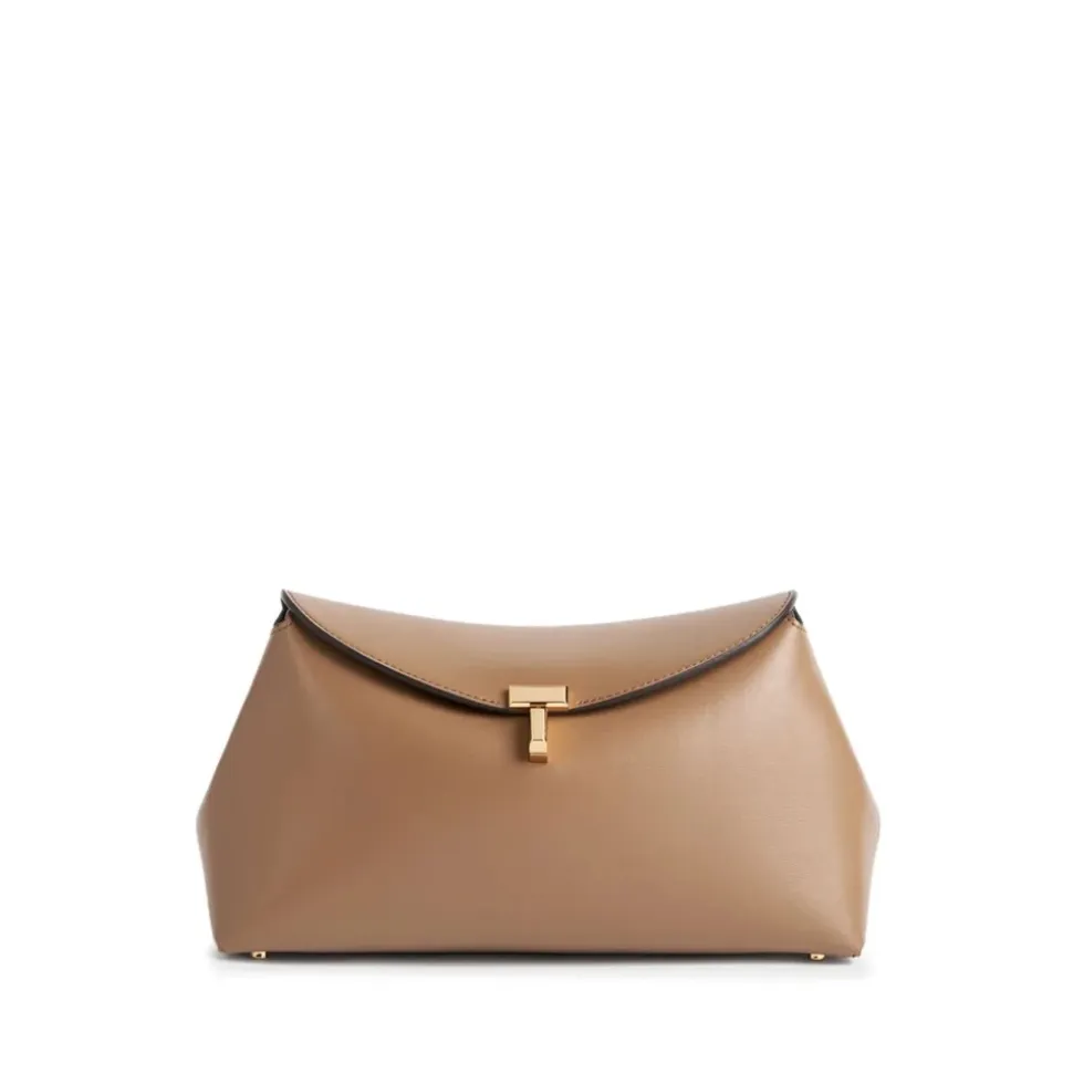 T-Lock Leather Clutch
