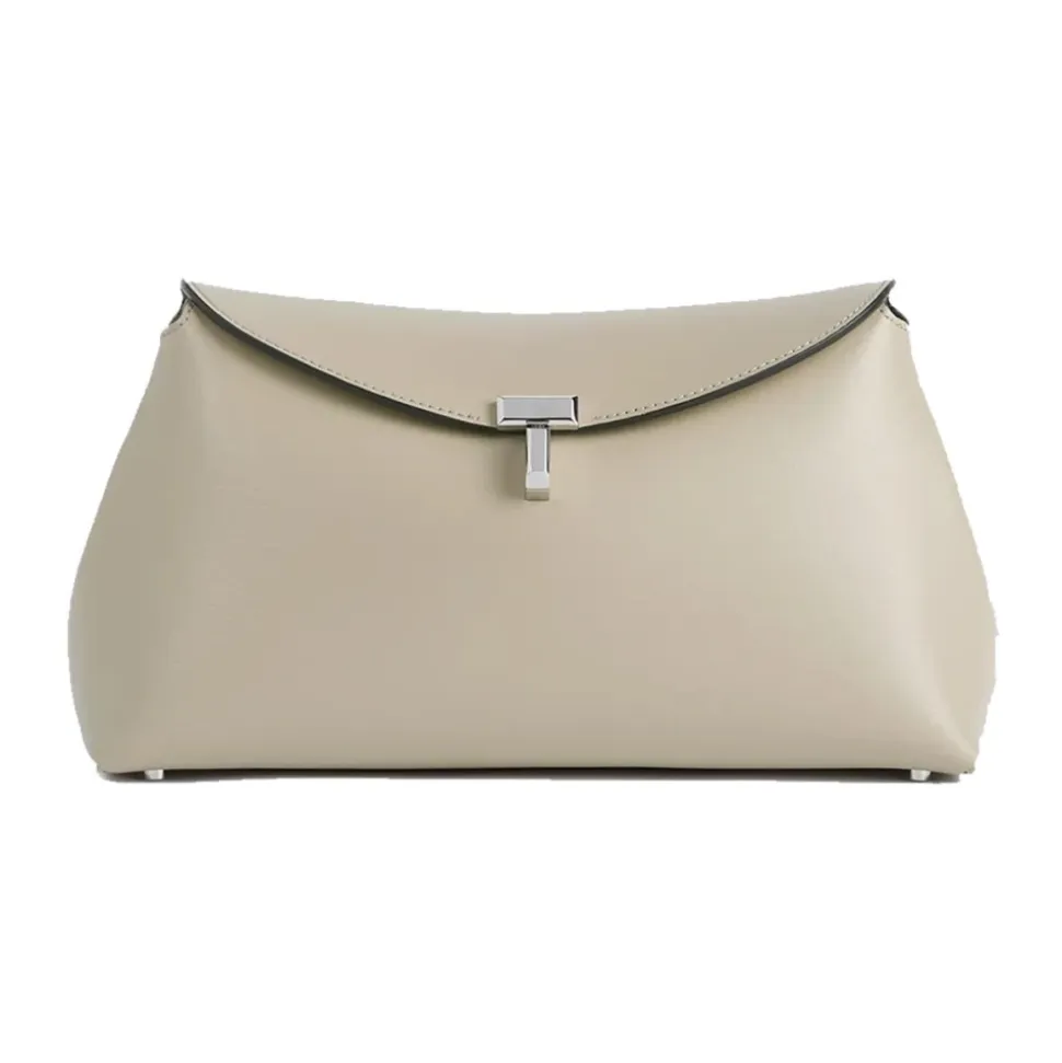 T-Lock Leather Clutch