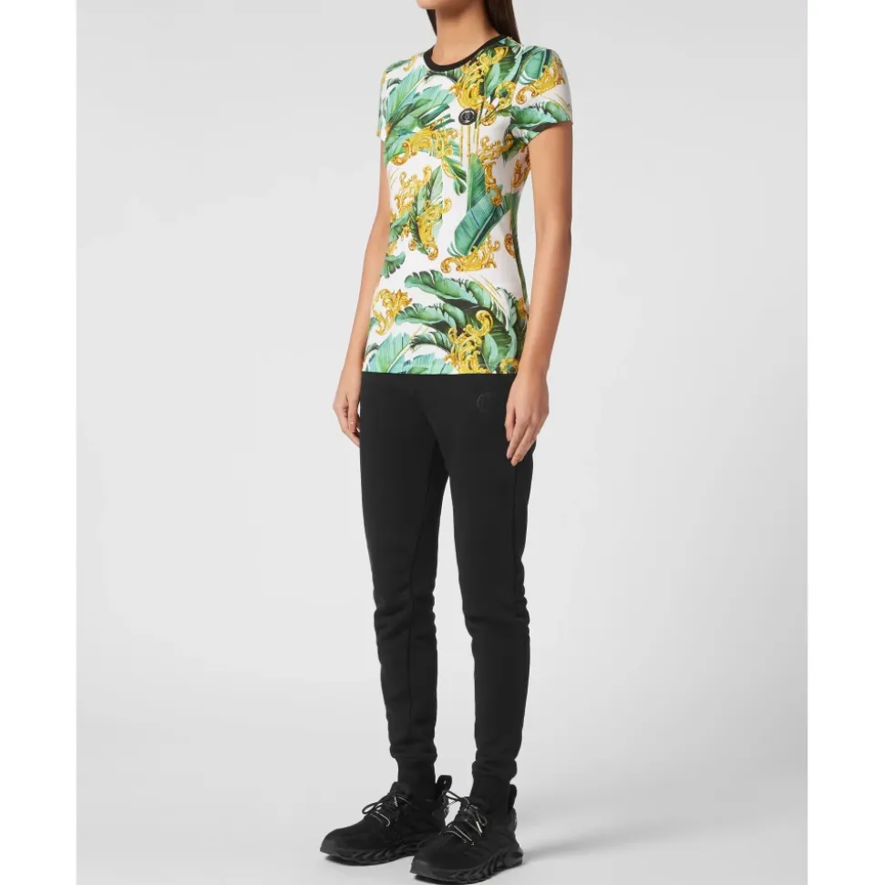 T-Shirt z Okrągłym Dekoltem