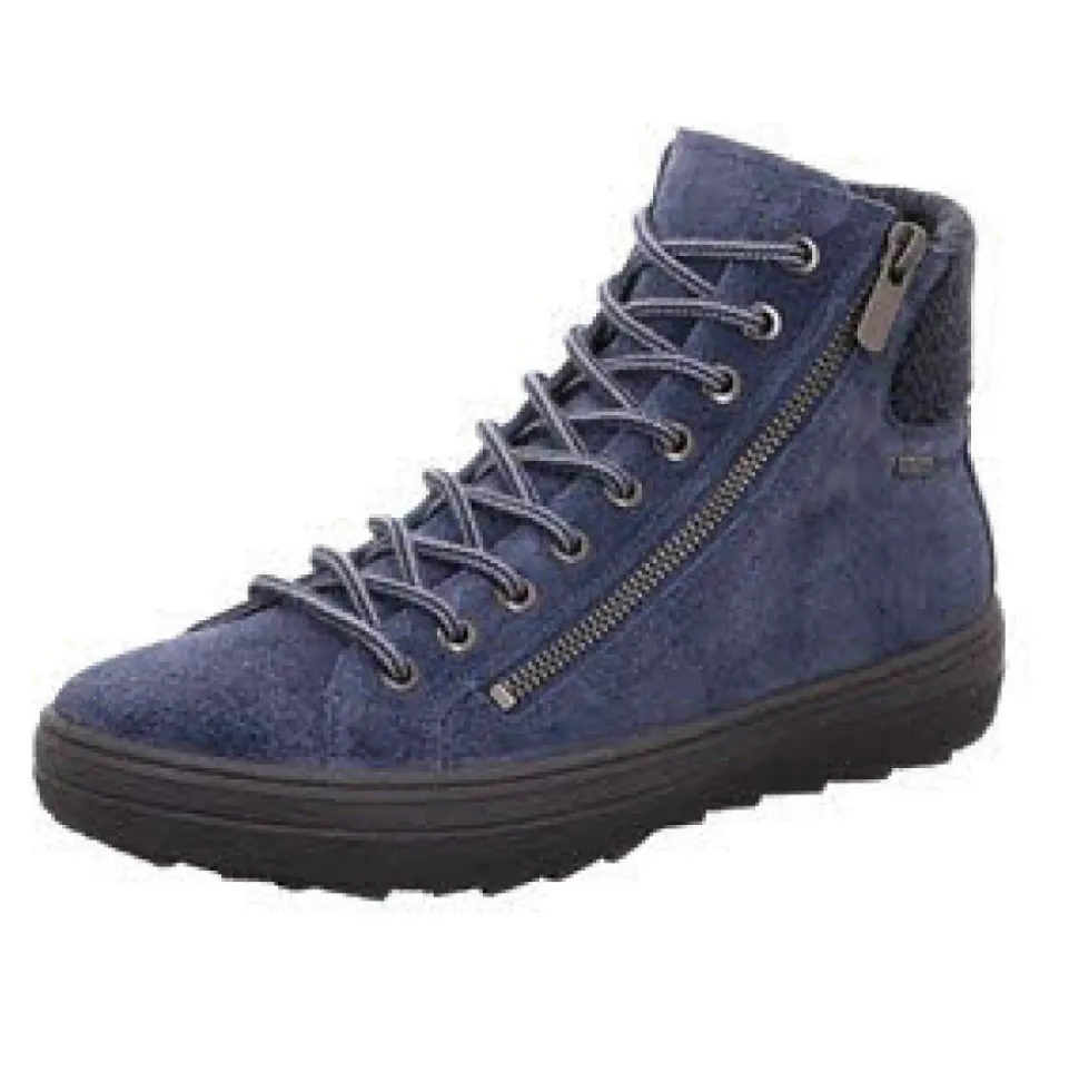 Velour Schnürstiefelette
