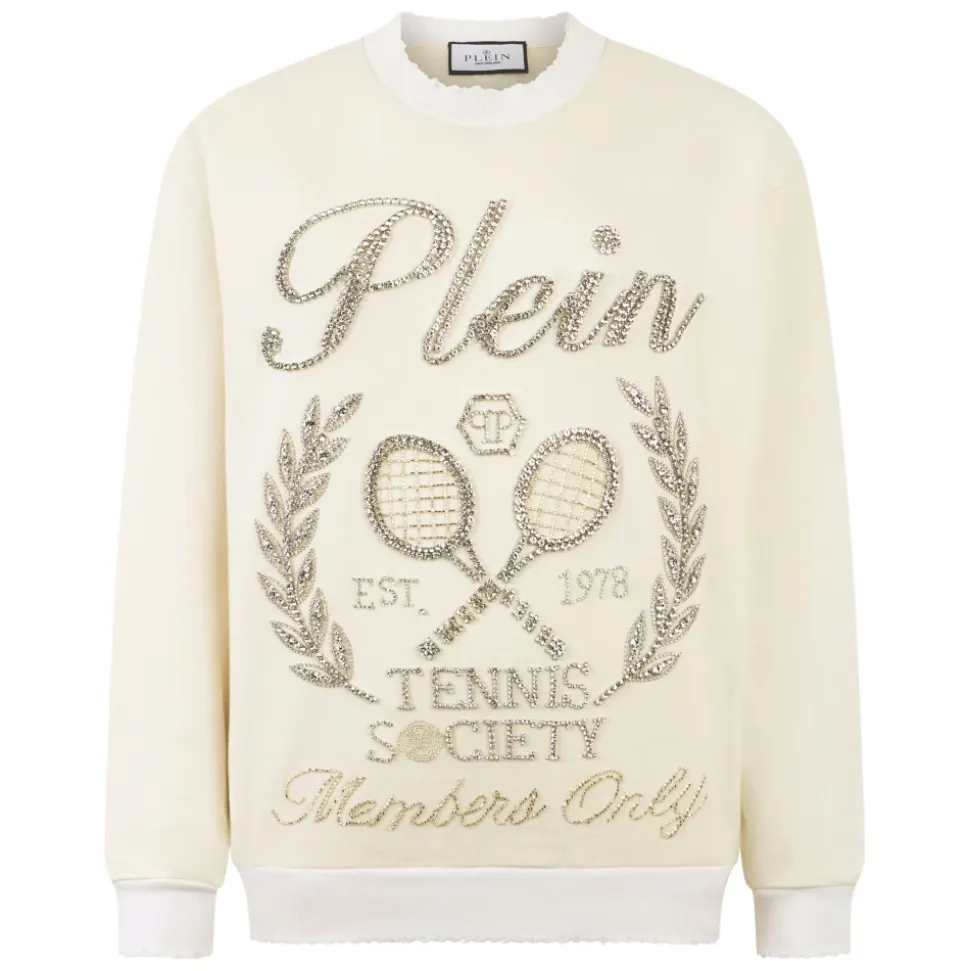 Washed Sweatshirt Tennis Society Strass