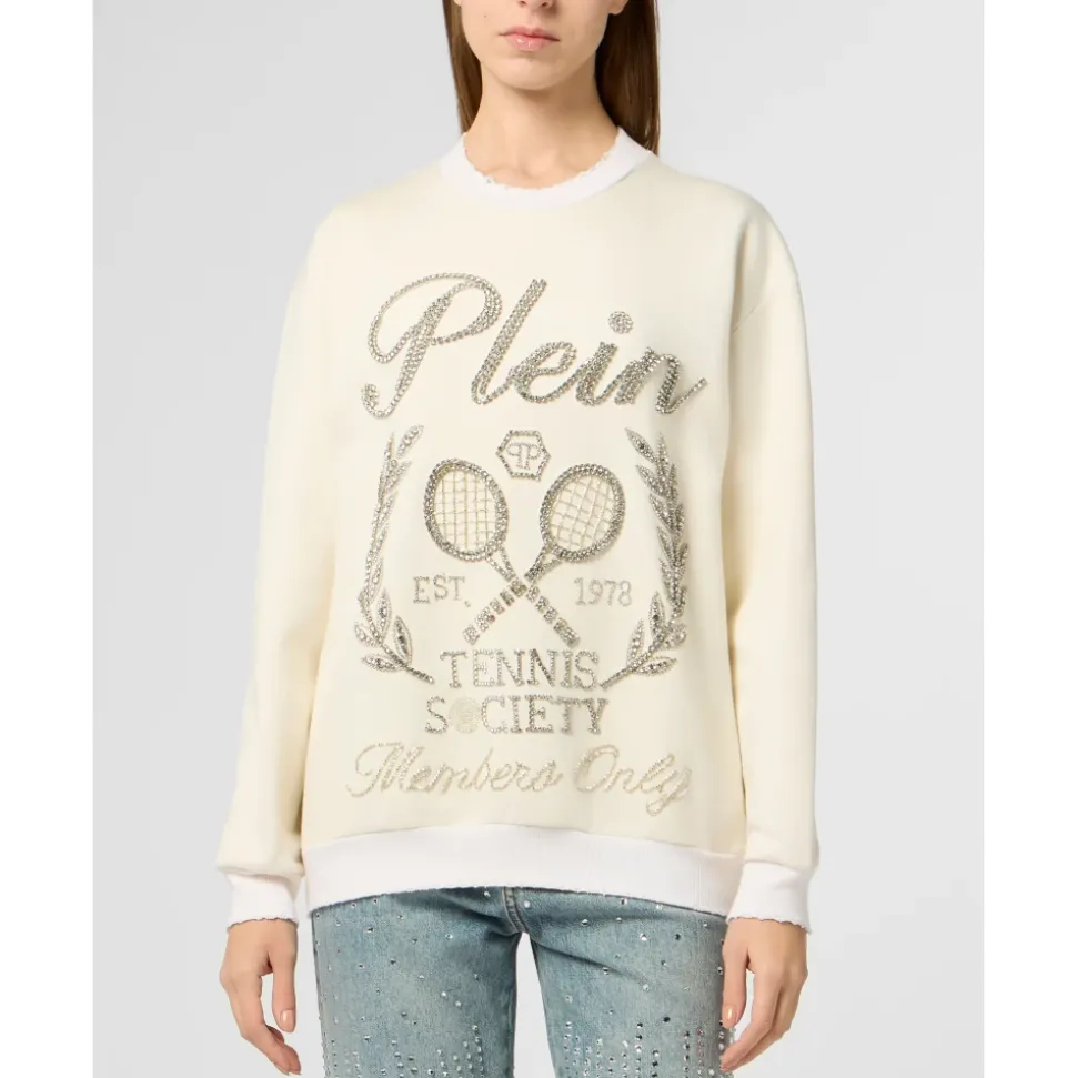 Washed Sweatshirt Tennis Society Strass