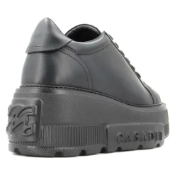Wegańskie sneakersy na koturnie ze skóry