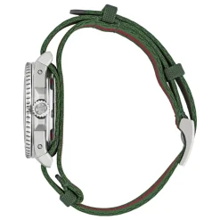 YA136364 - Dive 40 mm stalowa koperta, czarna tarcza, ceramiczny bezel, nato zielono-czerwono-zielony pasek, ruch automatyczny