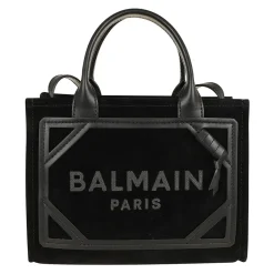 Zamszowa torba shopper z logo