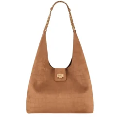 Zamszowa torba typu hobo