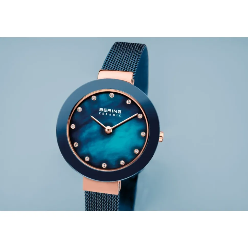 Zegarek Rose Gold Blue Swarovski