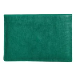 Zielona Skórzana Torebka Kopertówka Etui na Tablet