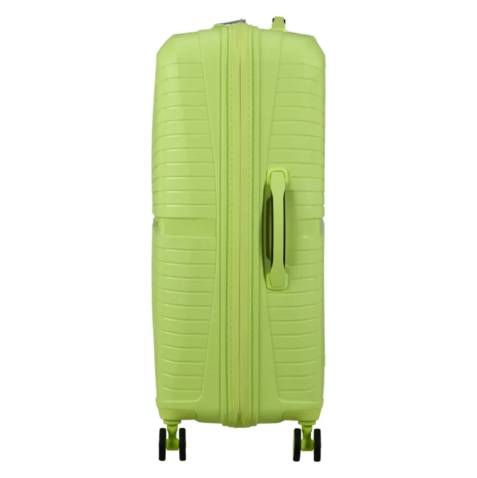 Zielona walizka kabinowa American Tourister z twardą skorupą w kolorze Electric Lime