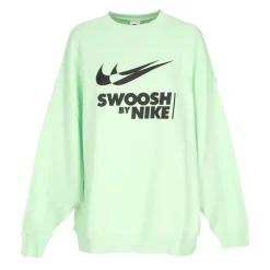 Zielono-Czarny Crewneck Sweatshirt z Logo Swoosh