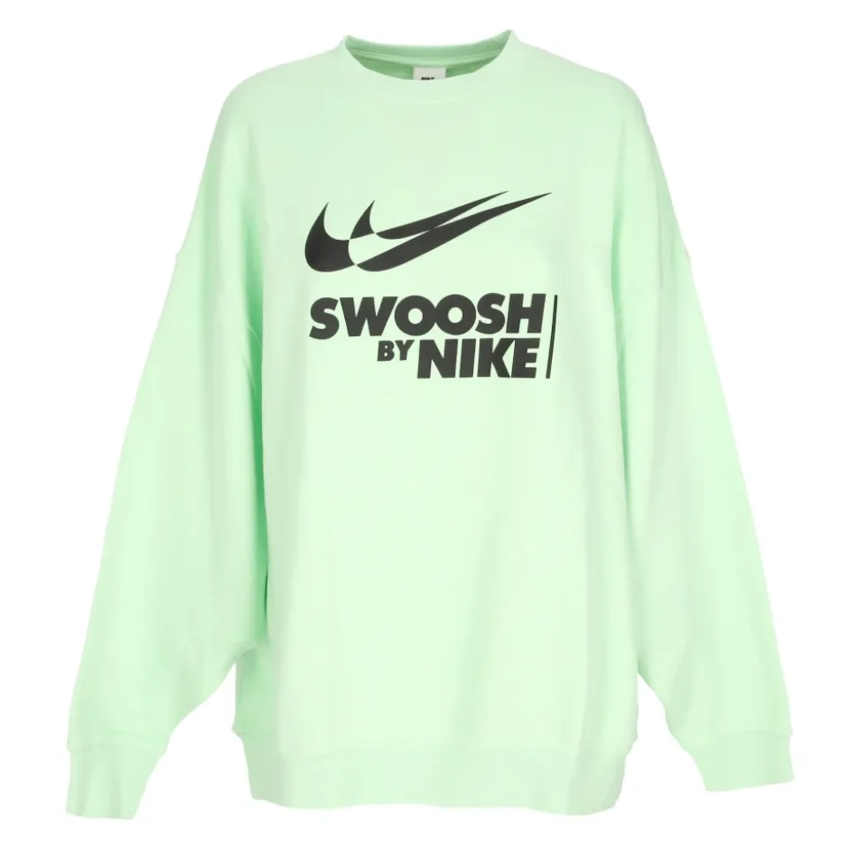 Zielono-Czarny Crewneck Sweatshirt z Logo Swoosh